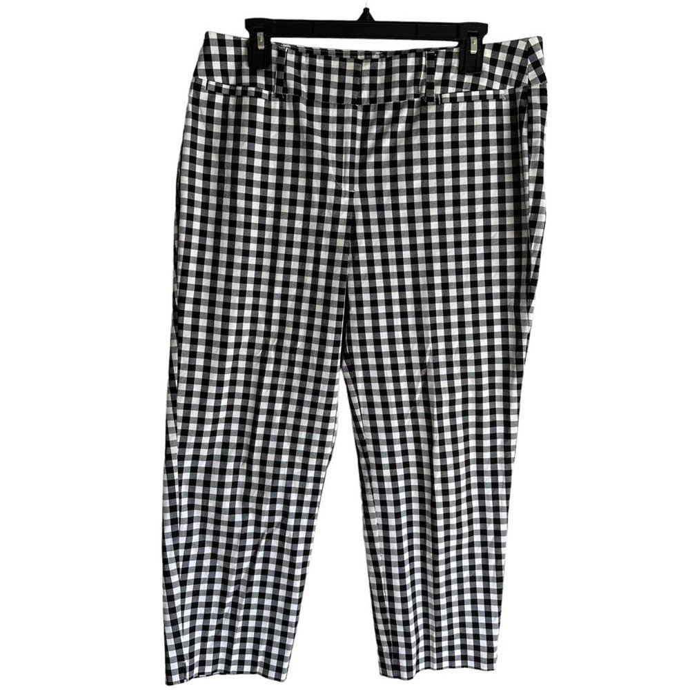ANN TAYLOR Factory Signature Black & White Gingham Ladies Capri Trousers, 10